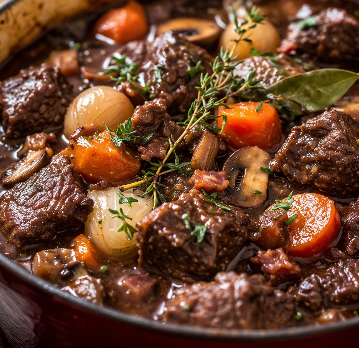 Bœuf bourguignon en cocotte